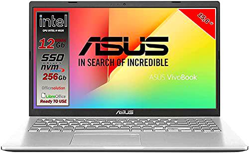 Portátil Asus Vivobook, 256Gb M.2 SSD + 500GB HDD, CPU Intel N4000 hasta 2.6Ghz