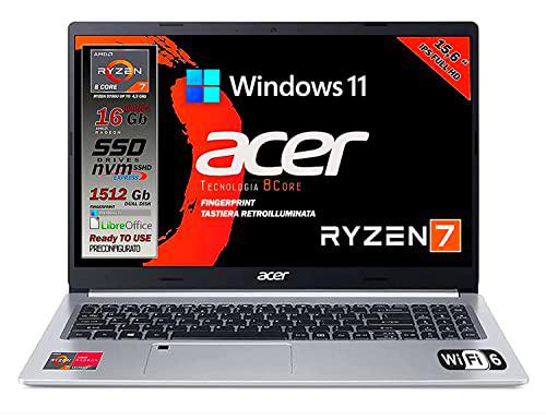 Ordenador portátil Acer Cpu Ryzen 7 5700U 8 núcleos