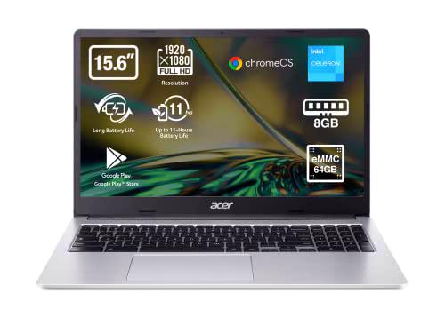 Chromebook CB315-4H 15.6&quot; FHD (ICDN4500/8GB/64GBeMMC) WLANac+BT/CAM/Bateria 48Wh/Chrome/Silver