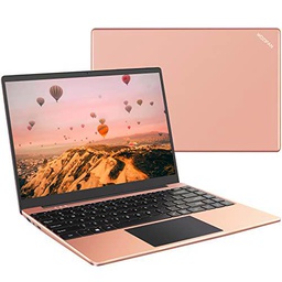 Ordenador portátil Windows 10 6GB RAM 128GB ROM Admite expansión SSD 1TB WOZIFAN 14&quot; Intel Portátiles FHD 2.4G+5G WiFi Bluetooth 4.2 USB HDMI con ratón inalambrico &amp; Pegatinas Teclado español-Oro