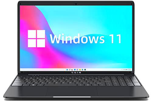 Ordenador Portátil 15,6 Pulgadas, SGIN 8GB RAM 256GB SSD ROM (1TB Expandible) Windows 11 Notebook con Celeron N4020C