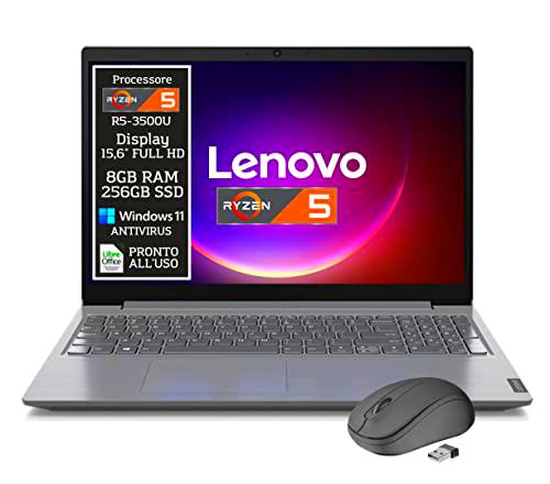 Lenovo Ryzen 5, PC portátil, pantalla FHD de 15,6&quot;