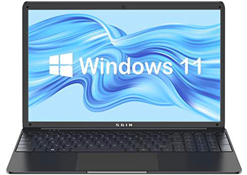 SGIN 15,6 Pulgadas Ordenador Portátil 8 GB DDR4 256 GB SSD Celeron N4020C para PC Portátil Windows 11