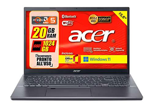 Acer Notebook, AMD RYZEN5 5625U, RAM 20GB, SSD 1024GB