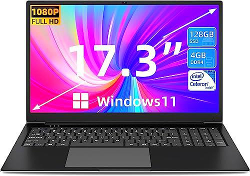 SGIN 17 pulgadas ordenador portátil, 4 GB RAM 128 GB SSD Windows 11 Notebook