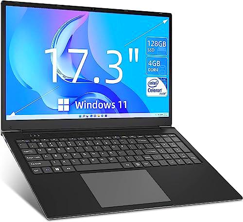 SGIN 17 pulgadas ordenador portátil, 4 GB RAM 128 GB SSD Windows 11 Notebook