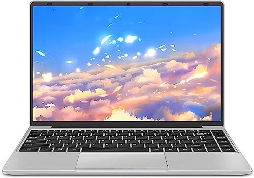 Aocwei Ordenador portátil Windows 11 6GB RAM 128GB ROM Admite expansión SSD 1TBD 14&quot; Intel Portátiles FHD 2.4G+5G WiFi Bluetooth 4.2 USB HDMI con ratón inalambrico &amp; Pegatinas Teclado español-Plata