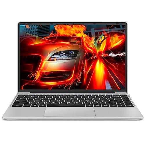 WOZIFAN Portatil Windows 11 Intel N4020 Up to 2.8Ghz 6GB 128GB Admite expansión SSD 1TB 14&quot; Portátiles FHD 2.4G+5G WiFi Bluetooth 4.2 Mini HDMI con ratón inalambrico &amp; Pegatinas Teclado Español-Plata