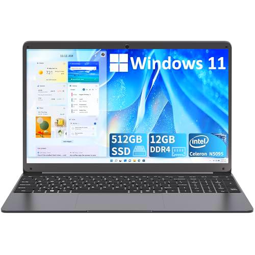 SGIN 15,6 Pulgadas Ordenador Portátil, 12GB DDR4 512GB SSD