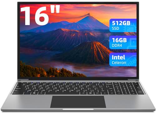 JUMPER Ordenador portatil, 16GB RAM 512GB SSD, 16&quot; FHD PC Portatil