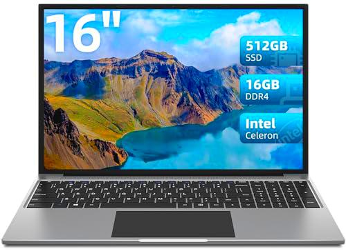 JUMPER Ordenador Portatil, 16GB RAM 512GB SSD, 16&quot; FHD PC Portatil