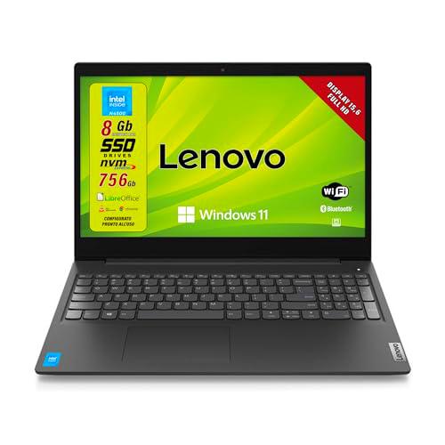 Notebook Lenovo SSD Cpu Intel Core I3 di 8 Gen, Display Full Hd Led da 15,6&quot; Ram 8Gb DDR4