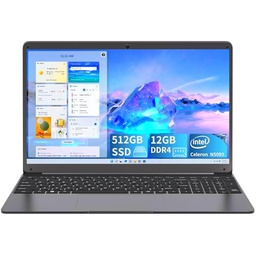 SGIN Ordenador Portátil 15,6 Pulgadas, 12GB DDR4 512GB SSD Notebook