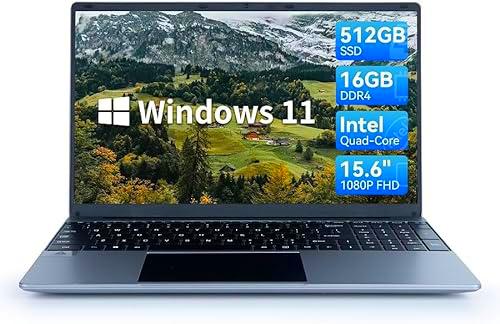 Maypug Ordenador Portátil 15,6 Pulgadas, 16GB DDR4 512GB SSD Laptop Win 11