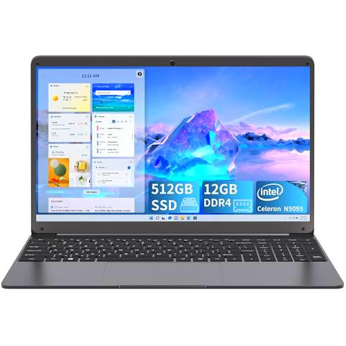 SGIN Ordenador Portátil 15,6 Pulgadas, 12GB DDR4 512GB SSD