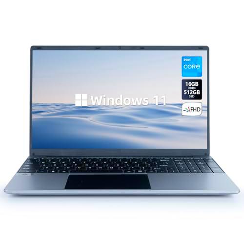 Hcjip Ordenador Portátil 15,6 Pulgadas, 16GB DDR4 512GB SSD Laptop