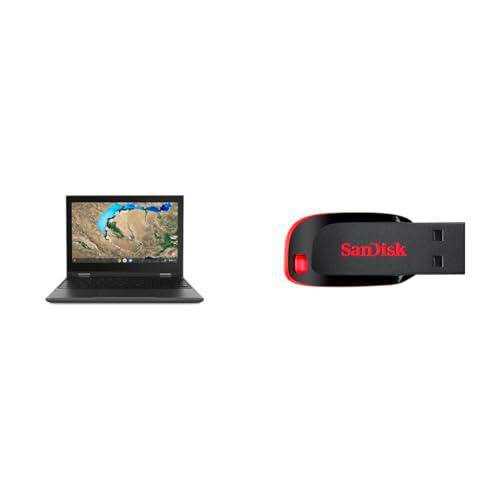 Lenovo 300e Chromebook 2nd Gen AST - Ordenador Portátil Convertible Táctil 11.6&quot; HD &amp; SanDisk 128GB Cruzer Blade USB 2.0 Flash Drive