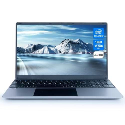 Maypug Ordenador Portátil 15,6 Pulgadas, 12GB DDR4 512GB SSD Laptop