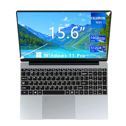 Laptop 15.6 inch, Notebook 16GB RAM 512GB SSD Celeron-N95 Windows 11 Pro 1920 * 1080 IPS Full HD Computer