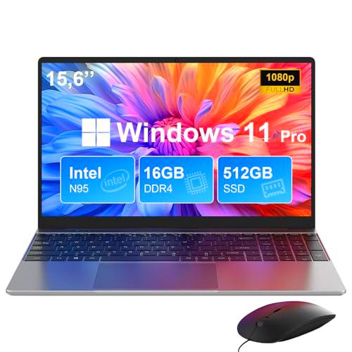 MAXLEGEN Ordenador Portátil de 15,6 Pulgadas, 16GB DDR4 512GB SSD con Intel N95 (hasta 3,4 GHz)