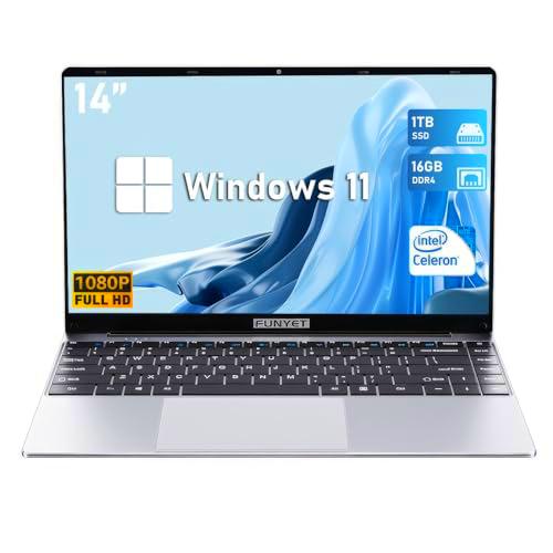 FUNYET Ordenador Portatil, N5095 (hasta 2,9 GHz), 16GB RAM 1TB SSD Windows 11 Pro 14.1&quot; IPS FHD 1920 * 1080 PC Portatil