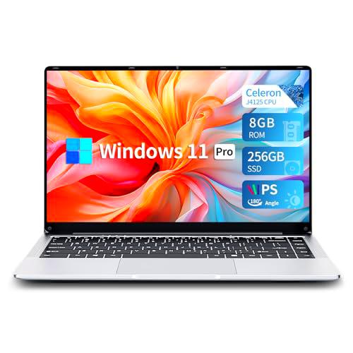 14.1'' Ordenador Portátil Celeron J4125 CPU, Portátil 8GB RAM LPDDR4 256GB SSD