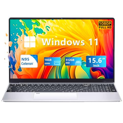 15,6&quot; Portátil 16GB DDR4 512GB SSD, Ordenador portátil N95 CPU