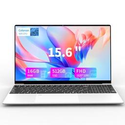 Ordenador Portatil de 15,6 pulgadas, 16 GB de RAM, 512 GB SSD