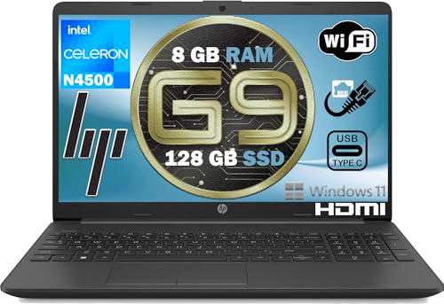 HP Notebook Nuevo Modelo 2024 G9 PC portátil Intel n 4500 8 GB RAM SSD Pci Nvme de 128 GB Pantalla 15,6 antirreflectante 3 USB hdmi LAN wi-fi Win 11 Pro