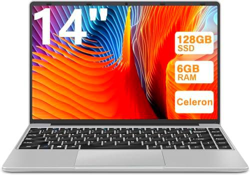 WOZIFAN Ordenador portátil de 14 pulgadas, Win11, 6 GB de RAM + 128 GB