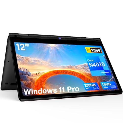 12&quot; Ordenador Portátil Celeron N4020 CPU, Convertible 360º Tactil Portatil Windows 11 Pro