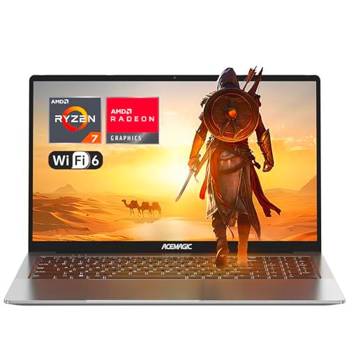 ACEMAGIC Ordenador Portátil Gaming AMD Ryzen 7 5700U(Batería i7-1265U),Tastiera Retroilluminata,RAM 16GB NVME SSD 512GB,Gráficos Radeon RX Vega 8,16,1&quot; Full HD,WiFi 6-Teclado QWERTY español