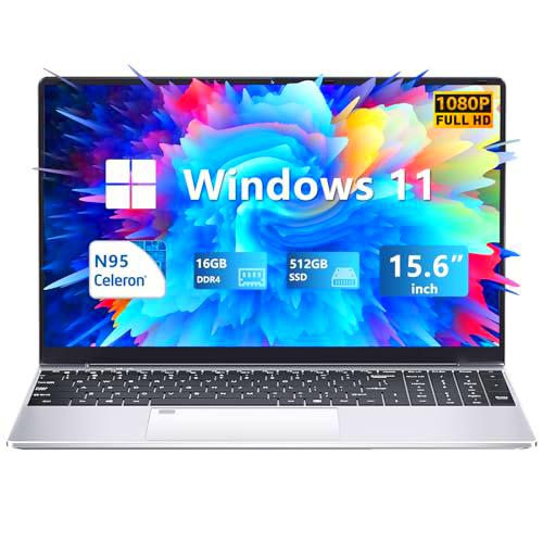 Ordenador Portátil 15,6&quot;, PC Portatil 16GB DDR4 512GB SSD