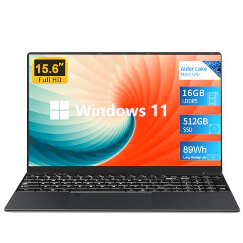 Ordenador Portátil 15,6&quot;, PC Portátil Alder Lake-N100,16GB RAM 512GB SSD Laptop Windows 11 Pro