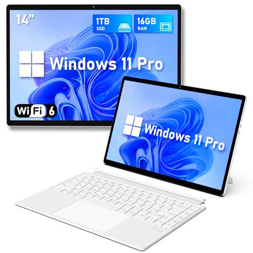 FUNYET Portátiles 2 en 1, Procesador N100 16GB RAM 1TB SSD Windows 11 PC Laptop