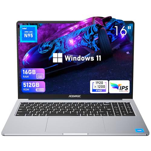 ACEMAGIC Laptop 16 Inch Full HD, Intel N95 Notebook 16GB DDR4 RAM 512GB SSD