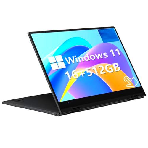 FUNYET Portátiles 2 en 1, Procesador N100 16GB RAM 1TB SSD Windows 11 PC Laptop