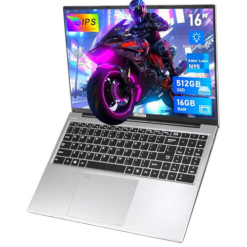 FUNYET Portátil 16 Pulgadas,16 GB de RAM, 512 GB de SSD