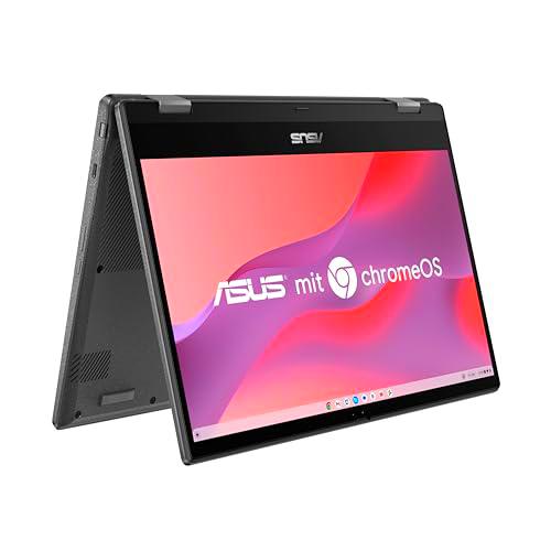 ASUS Chromebook Flip CM1 Laptop | 14&quot; Full HD 16:9 IPS Pantalla táctil | MediaTek Kompanio 510 | 8 GB RAM | 128 GB eMMC | ARM G52 MC2 | ChromeOS | Teclado QWERTZ | Gravity Grey