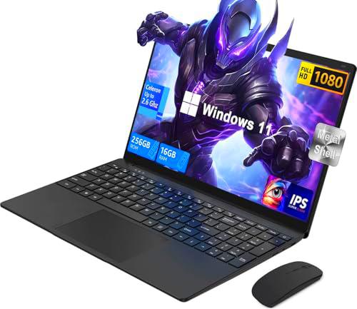 Ordenador Portatil Win 11 Pro, 16 GB DDR4 + 256 GB SSD / TF 1 TB