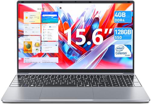 SGIN Ordenador Portatil 15,6 Pulgadas 4 GB RAM 128 GB SSD