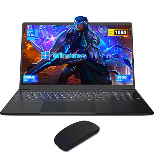 15.6'' Ordenador Portátil Celeron N4000 CPU, PC Portátil 16GB RAM LPDDR4 256GB SSD