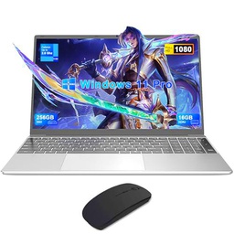 15.6'' Ordenador Portátil Celeron N4000 CPU, PC Portátil 16GB RAM LPDDR4 256GB SSD