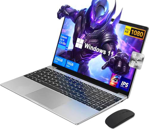 Ordenador Portatil Win 11 Pro, 16 GB DDR4 + 256 GB SSD / TF 1 TB