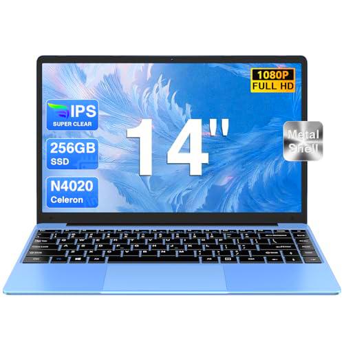 bvate Portátil 14 pulgadas Win 11 Celeron N4020 Laptop 256GB SSD Support Expansión 1TB SSD Full Metal 1080P BT 4.2 Mini HDMI &amp; Ratón inalámbrico Protector de teclado para teclado