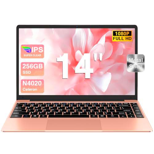 bvate Ordenador Portátil 14&quot;, 6GB+256GB SSD N4020(hasta 2.8Ghz) Win 11 PC 1920x1080 FHD Dual WiFi BT 4.2 Soporta 1TB SSD Expansión con Ratón Inalámbrico para Trabajo-Estudio-Aprendizaje-Oro