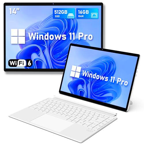 FUNYET Portátiles 2 en 1, Procesador N100 16GB RAM 512GB SSD Windows 11 PC Laptop