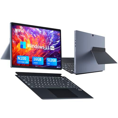 Rovendex Ordenador Portátil táctil 2 en 1, Laptop 16GB LPDDR5+512GB SSD