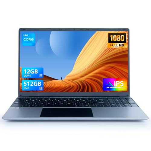 Hcjip Ordenador Portátil 15,6 Pulgadas, 16GB DDR4 512GB SSD Laptop