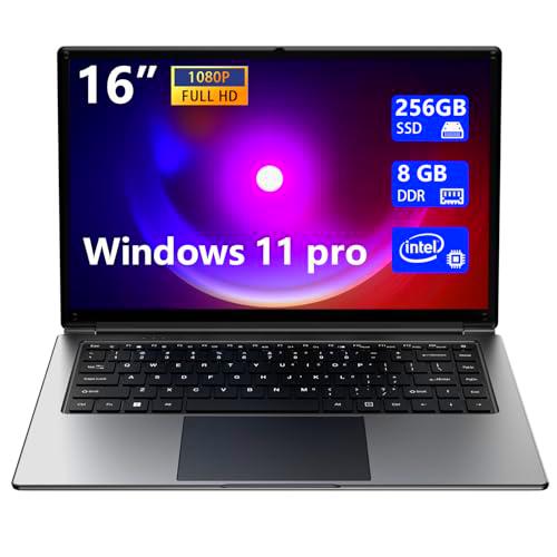 Laptop de 16 pulgadas, 8 GB DDR 512 GB SSD Portable Laptop